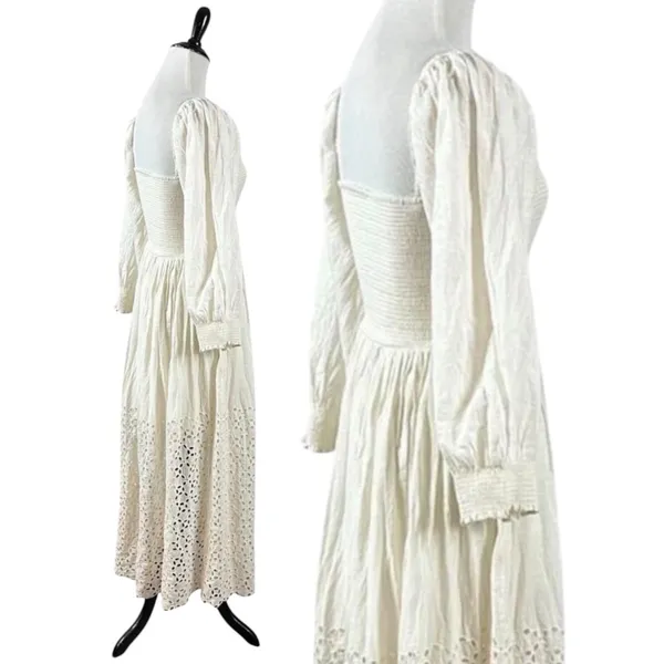 Free People Ethereal Dainty Perfect Storm Midi Dress Ivory Cream Medium Cottage - Image 9