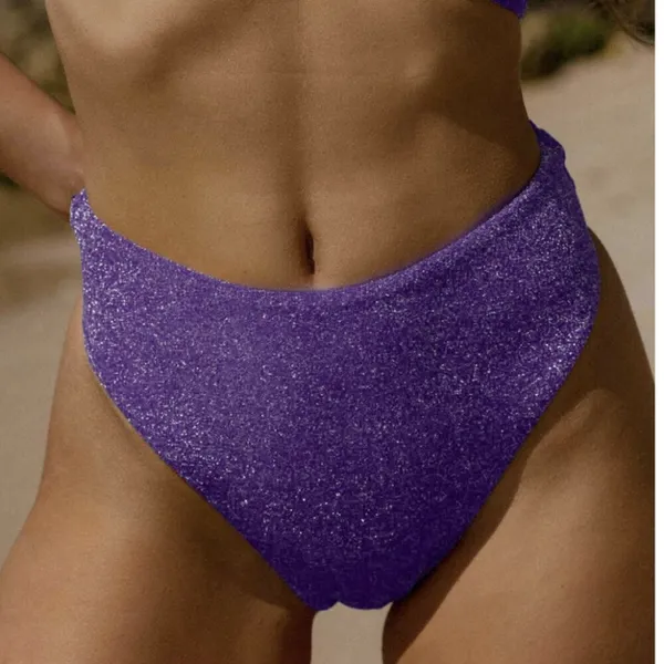 BERLOOK Purple Lurex Cut Out Bikini Top AND BOTTOM 23 - Image 8