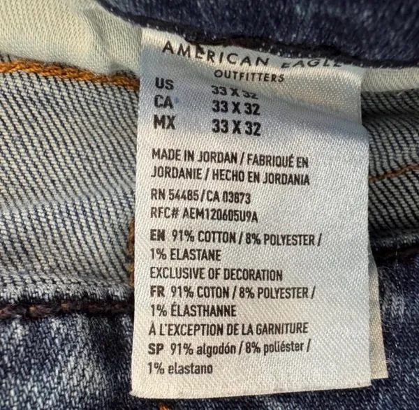 American Eagle Men’s Slim Straight Jeans 33x32 - Image 3