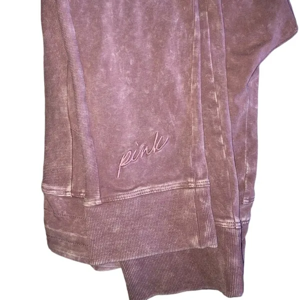 PINK by Victoria secret acid washed cotton campus drawstring yoga pants Sz Lg - Image 4