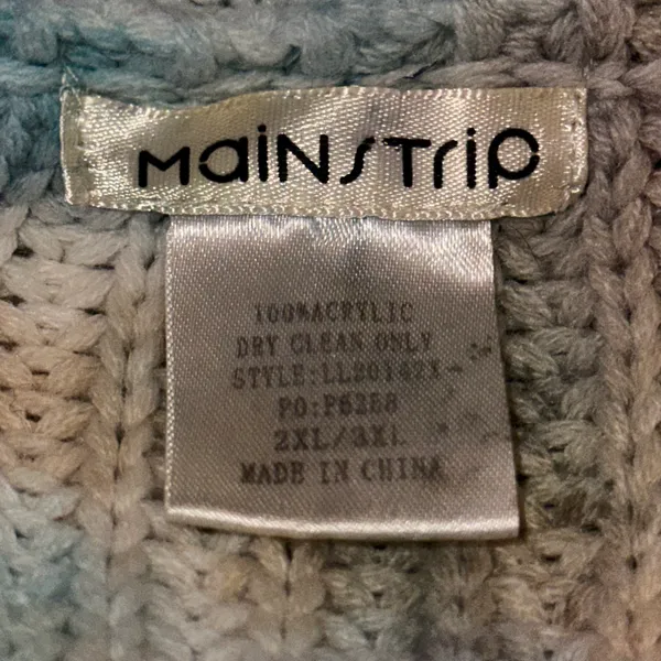 Main Strip Tie Dye Distressed V Neck Sweater - Image 8