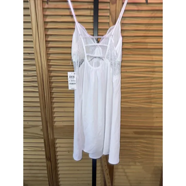 INC International Concepts Womens Lace & Chiffon Nightgown Lingerie Bright White - Image 6