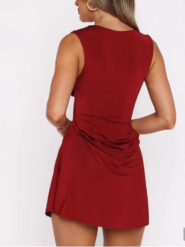 WHITE FOX BOUTIQUE Guest Of Honour Mini Ruched Dress in Red - Image 2