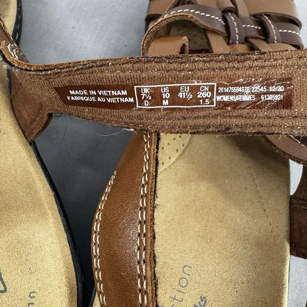 Clarks Collection Lexi Carmen Sandals Women's 10M Tan Leather Strappy - Image 9