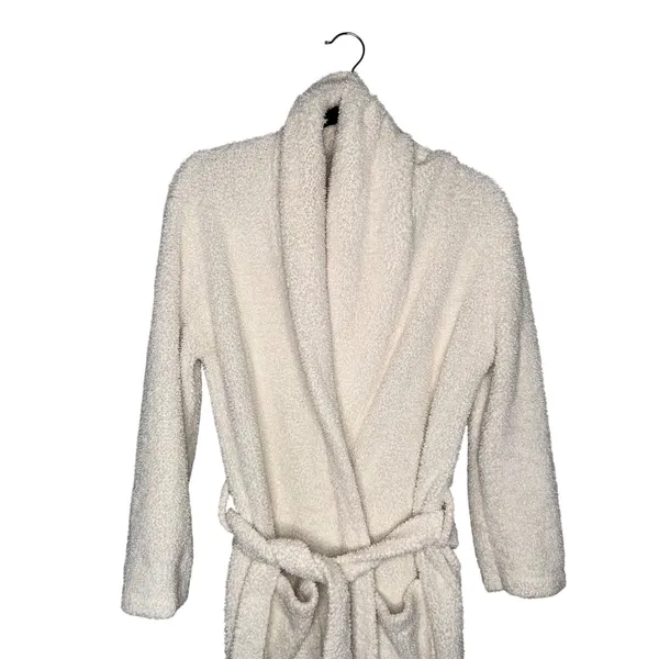 Barefoot Dreams Robe Womens Size 1 Cream Excellent Bamboo Chic Knit Shawl Collar - Image 2