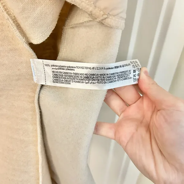 Zara Cream Lapel Open Front Trench Coat Size S - Image 10