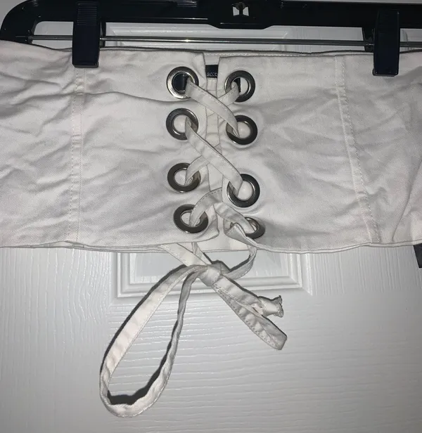 Zara Laced White Crop Top - Image 2