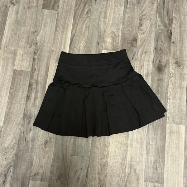 Dolls Kill French Kiss black pleated mini skirt with shorts - Image 2