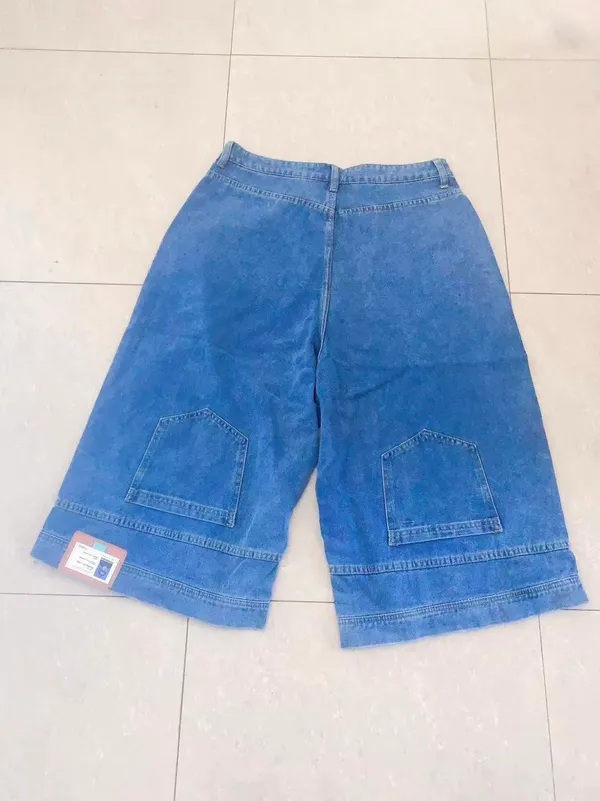 Women’s Wide Leg Baggy Denim Shorts Y2K Streetwear Vintage Washed Jean Bermuda - Image 4
