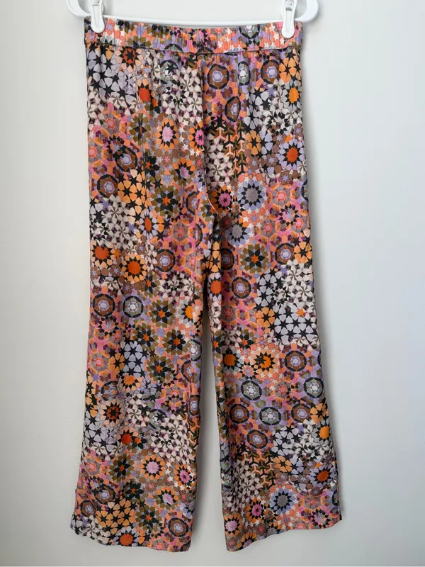 Anthropologie Geometric Straight Wide Leg High Rise Pant Size 2 - Image 8