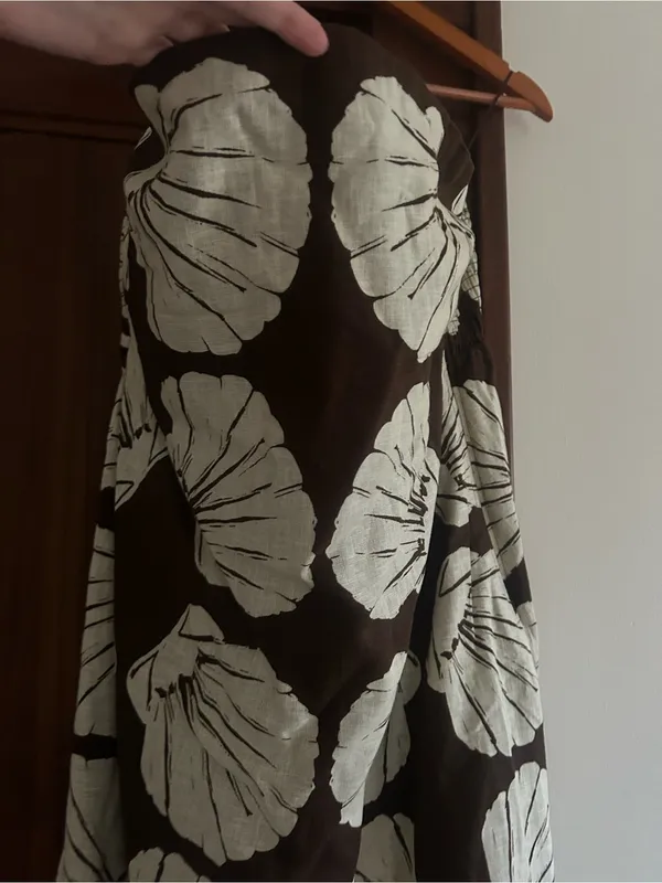 Abercrombie & Fitch Scarlett Linen Strapless Dress Skort Shell Print NWT Large - Image 5