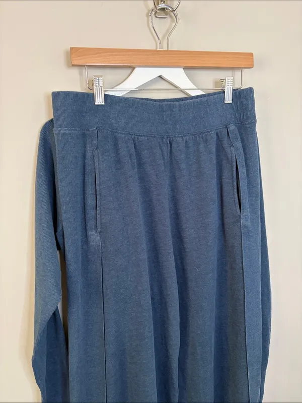 Free People Navy Wide-Leg Sweatpants - Image 5