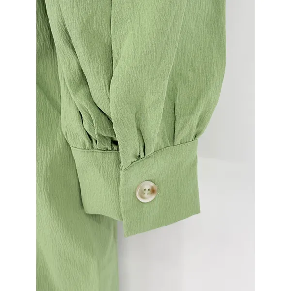 Entro Porch Swing Sips Mini Dress Pear Green Ruffle Button Front Small‎ NWT - Image 6