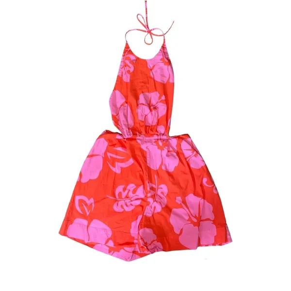 Staud Georgia Halter Neck Floral Print Romper - Image 5