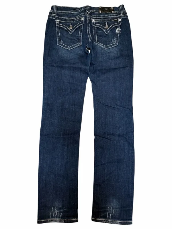 Miss Me Rhinestone Flap Pocket Jeans sz 31 - Image 2