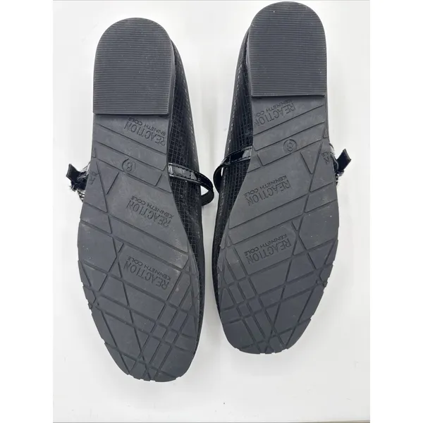 Kenneth Cole Reaction Elwood Ballet Flats Black Grid Metallic Rhinestone Sz 8 - Image 5