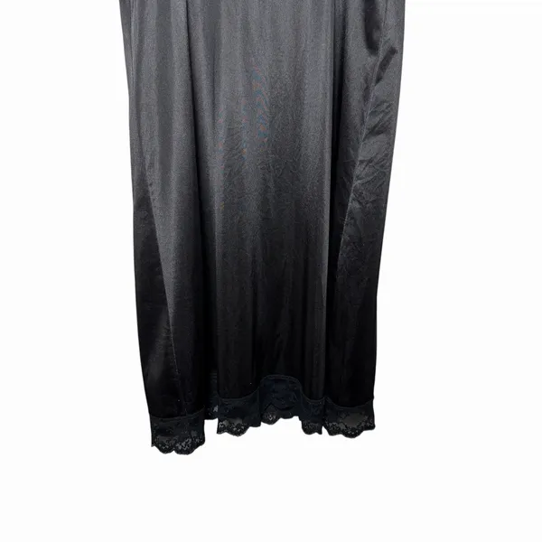 Y2K Women's Black Lace Satin Slip Dress XS-S Coquette Boudoir Nightgown Romantic - Image 6