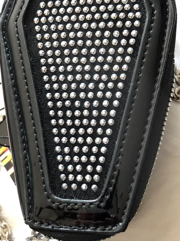 Coffin Studded Shoulder Bag W/Chain NEW! - Image 4