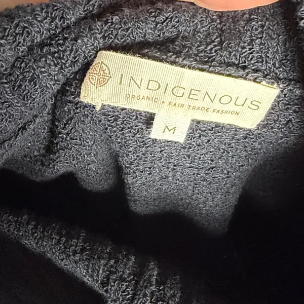 Indigenous Organic‎ Cotton Cowl Neck Black Sweater Size Medium - Image 3