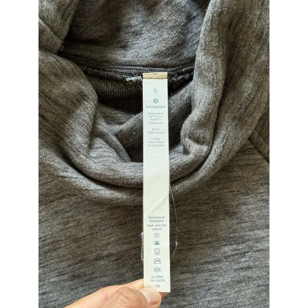 LULULEMON Women's Make a Move Funnel Neck Pullover Sweatshirt Gray Size 6 - Image 5
