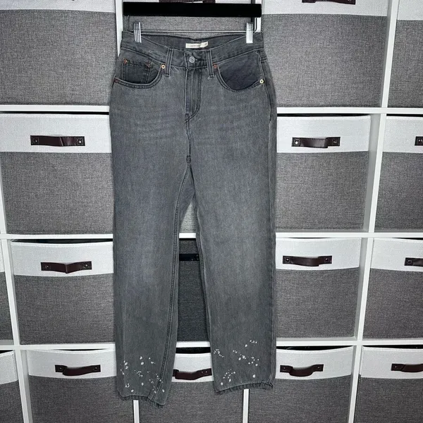 Levi’s Low Pro Straight Jeans Gray Wash Size 27 - Image 4