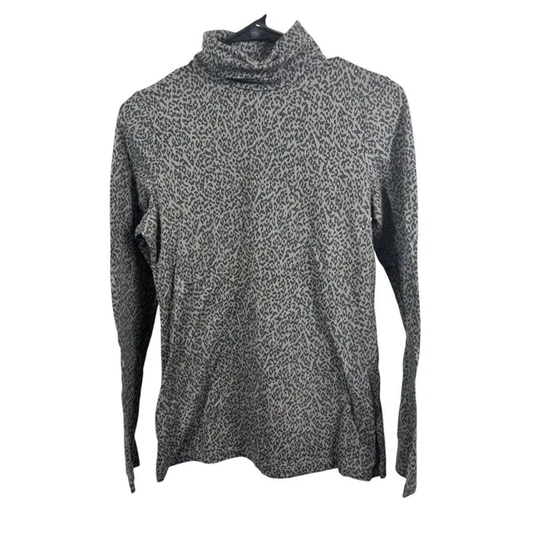 Merona Women's Grey & Black Turtle Neck Long Sleeve Top - Image 2