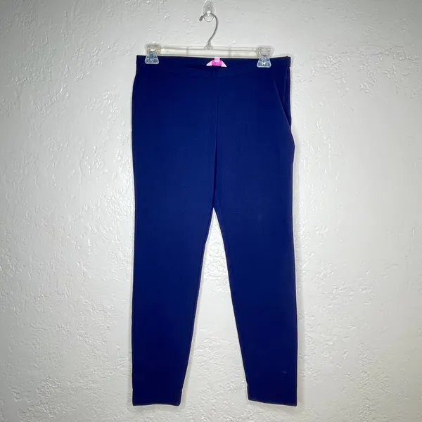 Lilly Pulitzer Alessia Stretch Dinner Pants Navy‎ Blue Side Zip 27269 Womens 14 - Image 2