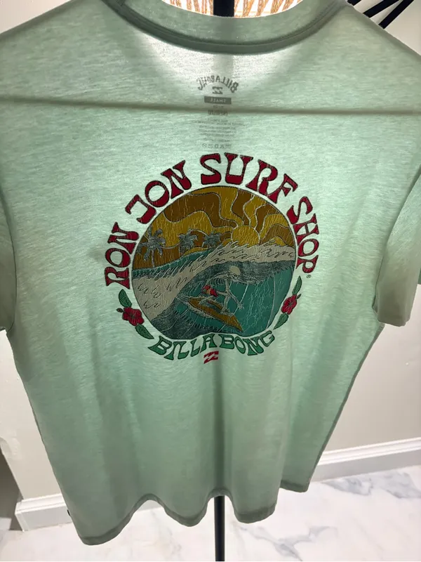 Billabong Mint Green Ron Jon Chest Graphic Short Sleeve Tee - Image 5
