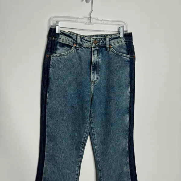 NWT Wrangler Westward 626 Two‎ tone ColorBlockHi Rise Bootcut Jeans Size 28 × 34 - Image 5