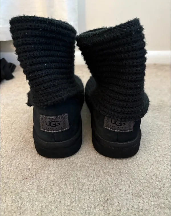 Black Knit UGG Boots - Image 2