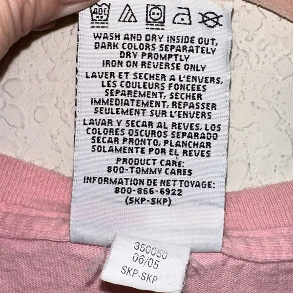 Vintage Tommy Hilfiger Pink Logo T-Shirt XXL‎ 100% Cotton Oversized Y2K Tee - Image 4