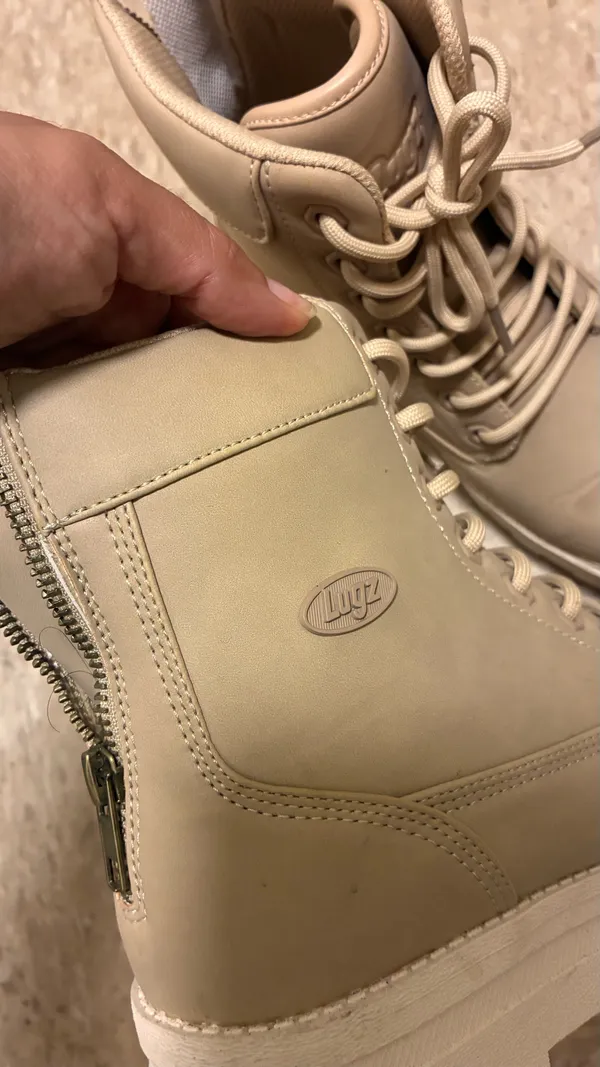 Lugz Cream Two Tone Combat Work Boots Tan Size 7.5 - Image 2