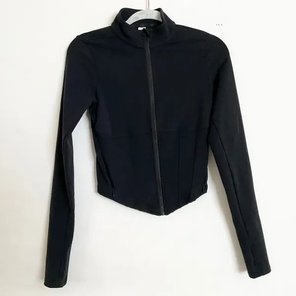 Alo Yoga Airbrush Corset Full Zip Jacket Black S - Image 2