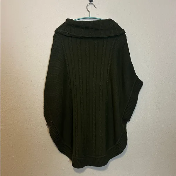 Talbots Cable‎ Knit Cowl Neck Poncho Olive Green Size XS NWT - Image 8