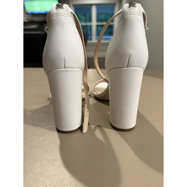 Sam Edelman Women’s Daniella Block Heel US 8.5M EU 39 White Leather Sandals - Image 6