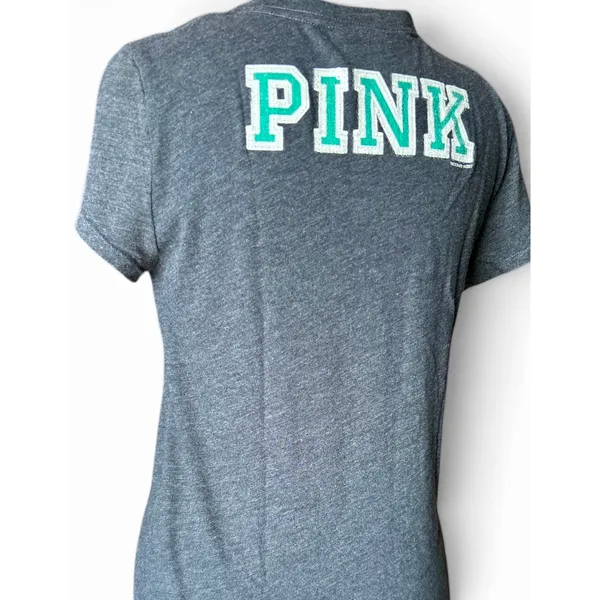 VTG Victoria's Secret PINK Michigan State Spartans Sequin T-Shirt Size L Gameday - Image 3