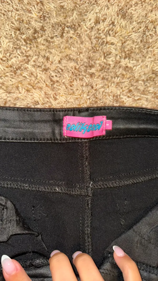 Edikted Pants Leather Flare - Image 2
