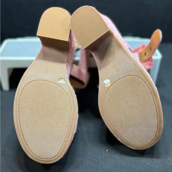 Lucky‎ Brand Yidris Platform Espadrille Heels Sandals Pink Size 9M Straw Buckle - Image 8
