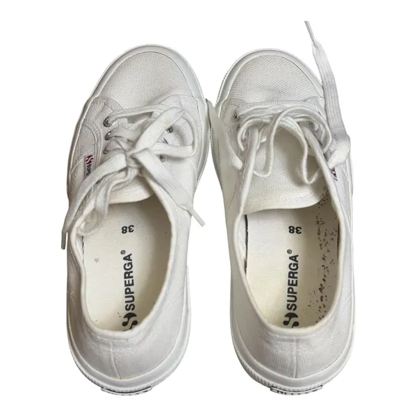 Superga White Canvas Cotu Classic Sneakers Men-6 Women 7.5 - Image 7