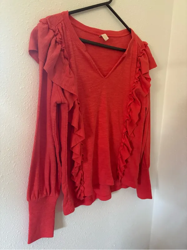 Pilcro Women’s Ruffle Long Sleeve Top - Image 3