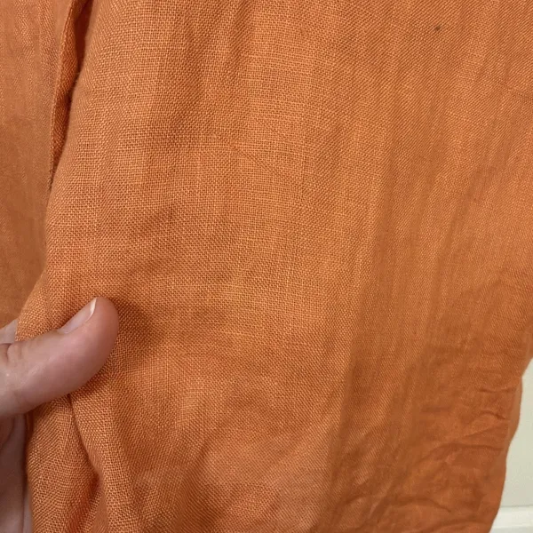 Banana Republic Shirt Women Large Orange Vintage 100% Linen Sleeveless Safari - Image 8