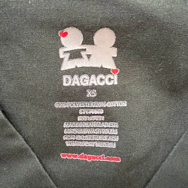 DAGACCI Green V Neck Scrubs Top, XS - Image 3