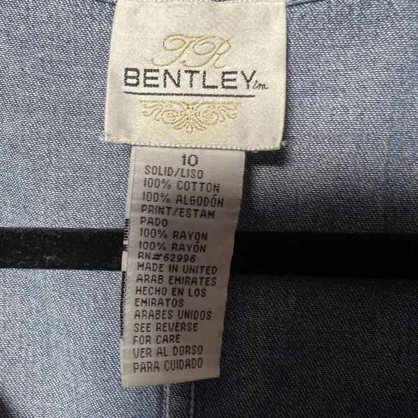 Vintage 90s TR Bentley Denim Maxi Dress Lace Up Corset Side Blue Size 10 - Image 2