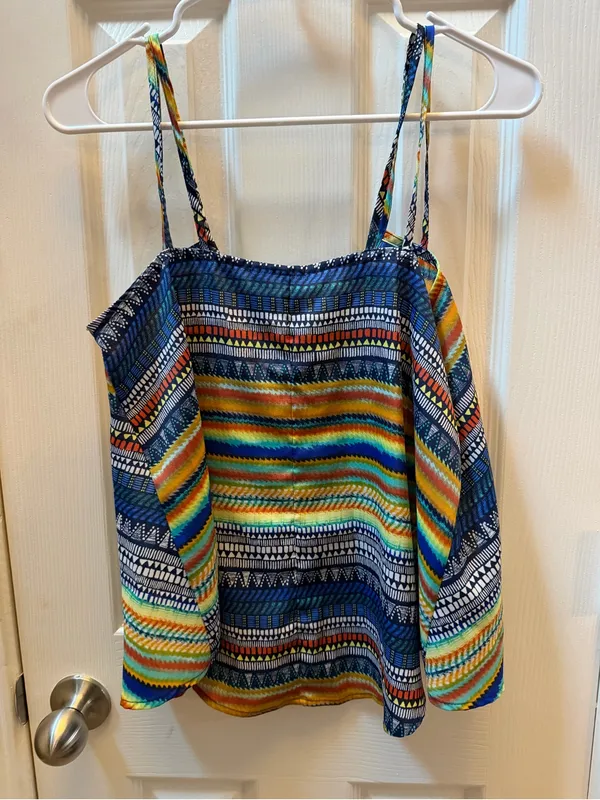 Mimi Chica Multicolor Striped Spaghetti Strap Tank Top size M - Image 3