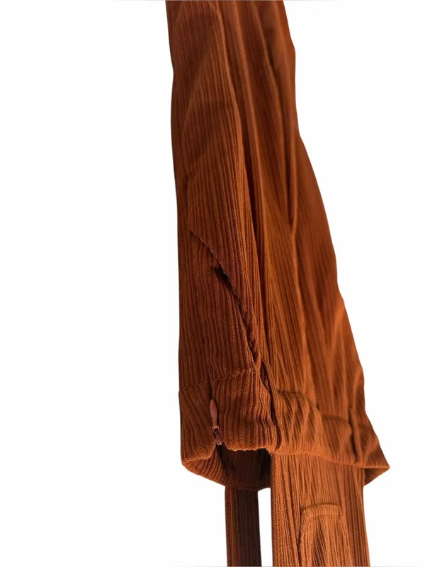 Cider Terracotta Corduroy Wide Leg Jumpsuit Orange Overalls M 70s Retro Vibe - Image 12