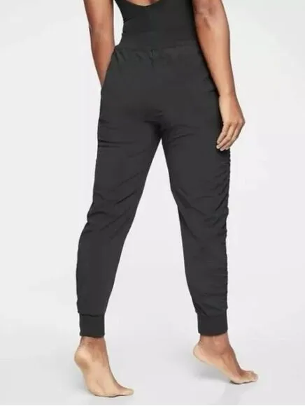 Athleta‎ Attitude Black Drawstring Ruched Joggers - Image 2