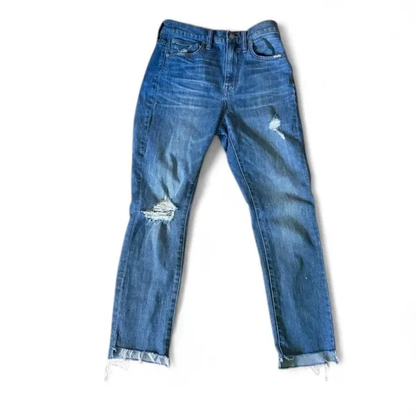 Madewell The High-Rise Slim Boyjean Step-Hem Edition Jeans 24‎ Casual Distressed - Image 2