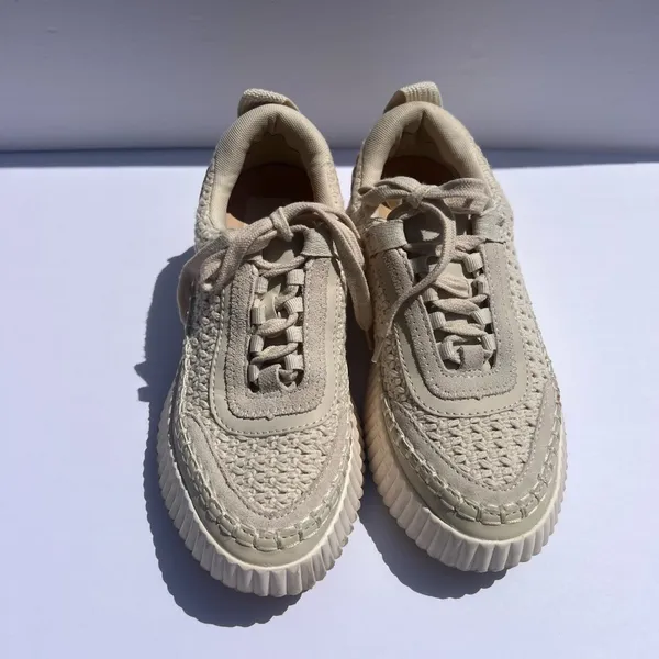 Dolce Vita “Dolen” Platform woven Cream Sneakers with textured fabric size 7.5 - Image 5