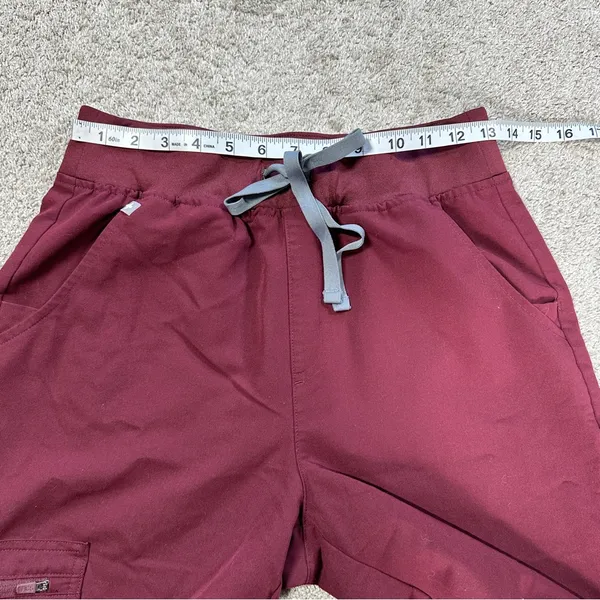 Figs Women’s High Waisted Zamora Jogger Scrub Pants Pull On in Burgundy ST - Image 12