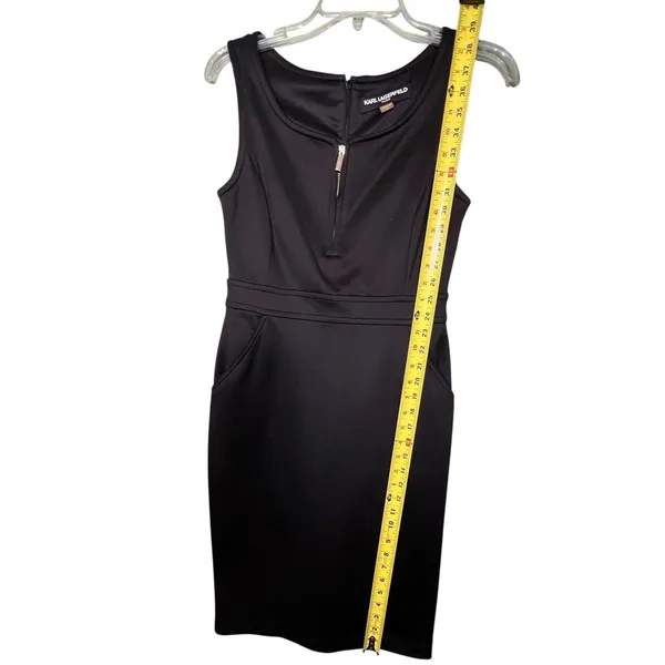 Karl Lagerfeld Paris Dress Womens 4 Sleeveless Sheath Zipper Pockets Career Work - Image 5